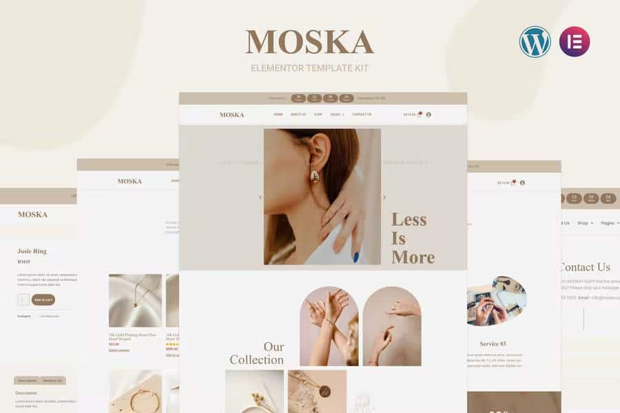MOSKA – FASHION JEWELRY STORE WOOCOMMERCE ELEMENTOR TEMPLATE KIT
